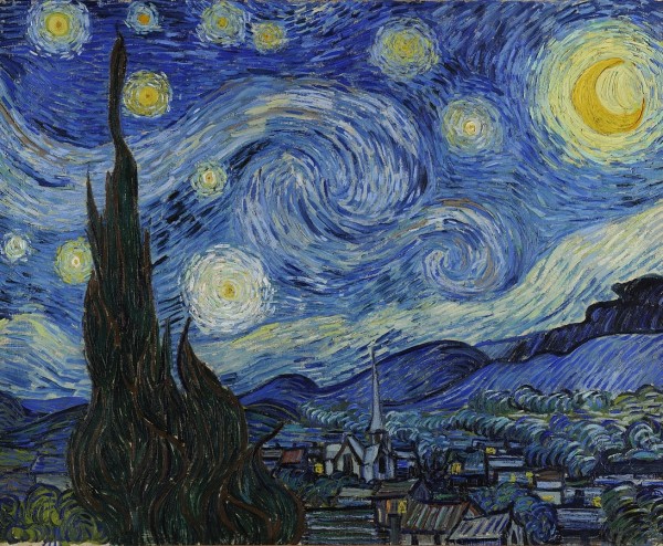<em>La Nuit étoilée, </em>Van Gogh. huile sur toile, juin 1889.