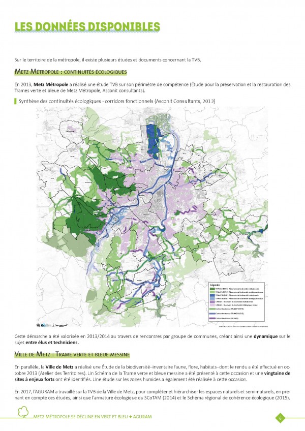 Extrait du Livret TVB, carte de synthèse des continuités écologiques, AGURAM, juillet 2019.<br><br>