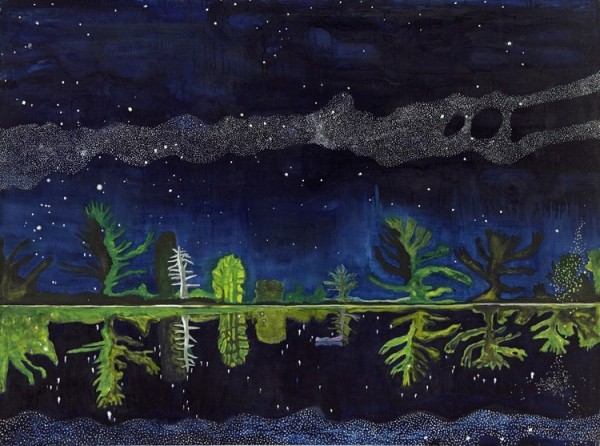 Peter Doig, Milky Way, 1989-90, Huile sur toile 152x204 cm (Collection de l’artiste© Peter Doig. All Rights Reserved, DACS/Artimage 2018. Photo : Jochen Littkemann /ADAGP Paris, 2018)